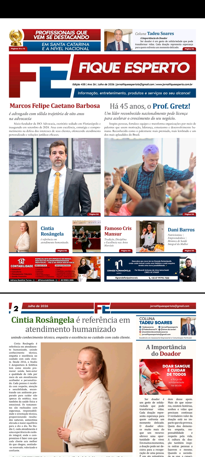 Capa Jornal Fique Esperto - Agosto de 2026
